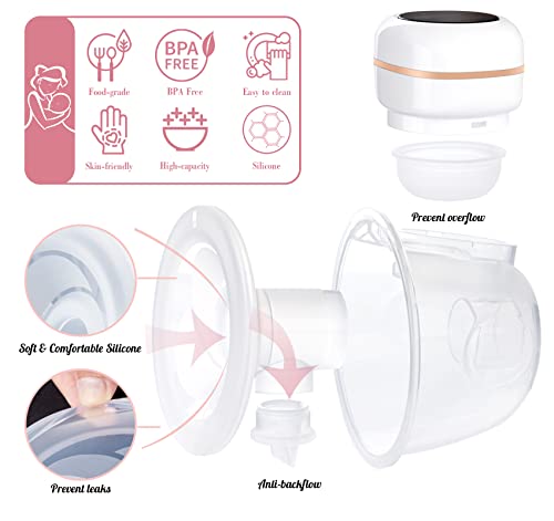 Hands Free Breast Pump, Double Electric Wearable Breast Pump, 3 Modes & 9 Levels Portable Breast Pump, LED Display, 19/22/25 mm Flanges, Breastfeeding Pump with Pumping Bag and Ice Pack