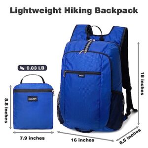 Celvech Hiking Backpack - 25L Water Resistant Backpack Packable Camping Backpack Lightweight Day Pack for Cycling Traveling Camping - Blue