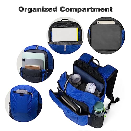 Celvech Hiking Backpack - 25L Water Resistant Backpack Packable Camping Backpack Lightweight Day Pack for Cycling Traveling Camping - Blue