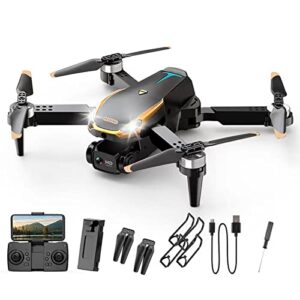 drones with camera for adults 1080p hd, foldable fpv drone, mini drone with camera, headless mode, altitude hold, 360° flip, speed adjustment, one key start, remote control toys gifts (2×camera)