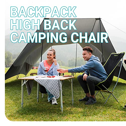 ATEPA Ultralight Camping Chair Lightweight High Back Folding Camping Chair with Pocket & Carry Bag Compact Backpacking Camp Chair for Outdoor Indoor Sports Hiking Beach Fishing