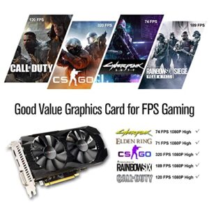 SRhonyra Radeon RX 580 8GB GDDR5 Graphics Card for Gaming PC Video Card 2048SP 256-Bit PCIe 3.0 x16 6-Pin Connector 2 Cooling Fan Desktop Computer Gaming GPU with HDMI, DisplayPort & DVI Ports