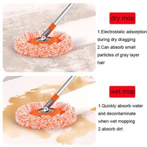 Mops for Floor Cleaning, 360 Rotatable Adjustable Cleaning Mop Lazy Cleaning Mop,Adjustable Length,Mop Soft Wet and Dry Dust Mop Cleaner for Floor Wall Ceiling Windows