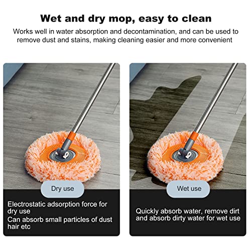 Mops for Floor Cleaning, 360 Rotatable Adjustable Cleaning Mop Telescopic Rod Coral Fleece Mop Ceiling Floor Dust Wiper Wall Lazy Mop Mop Cleaning Tool Stainless Steel Rod Window Cleaner