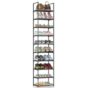 ciecie shoe rack for closet and entryway, 10 tiers shoe shelf organizer and storage for 20-24 pairs of shoes and boots, space saving shoe shelf with anti-tip anchors kit