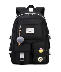 jaygulf waterproof women laptop backpack casual girls daypack black