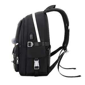 Jaygulf Waterproof Women Laptop Backpack Casual Girls Daypack Black