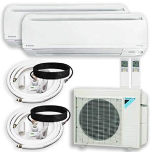 daikin dual (2 zone) air conditioner heat pump + maxwell 15 ft. installation kit + wall bracket 27 to 36 kbtu (15000 + 15000 btu)