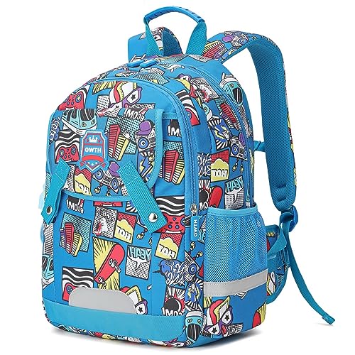 HTWO Toddler Backpack for Boys Backpacks Cartoon Kids Backpacks Passed CPSC Bookbag Suitable for Ages 3-5 With Pendant (Dark Blue)