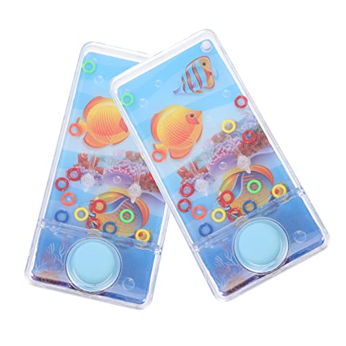 Toyvian 2pcs Ring Throwing Toy Water Machine Gifts for Travel Hand Held Gaming Console Handheld Game Console for Kids Students Awards Gifts Ring Toss Toy Toss Game Toys Kid Toy Child Blue