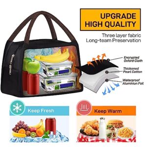 Buringer Reusable Insulated Lunch Bag Cooler Tote Box Meal Prep for Men & Women Work Picnic or Travel(Black)