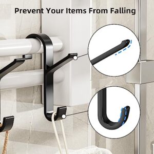 niffgaff 6 Pcs Metal Over The Door Hooks Bathroom Robe Towel Hooks Over Rod Rail Towel Holder, Shower Hooks, Heated Towel Radiator Hook, S Hooks for Rack Shelf Closet Hooks for Hanging, Rustproof