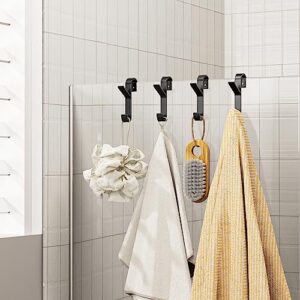 niffgaff 6 Pcs Metal Over The Door Hooks Bathroom Robe Towel Hooks Over Rod Rail Towel Holder, Shower Hooks, Heated Towel Radiator Hook, S Hooks for Rack Shelf Closet Hooks for Hanging, Rustproof