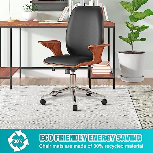 BesWin Office Chair Mat for Carpeted Floors, 36" X 48" Transparent Desk Chair Mat for Low Pile Carpets, Plastic Floor Mat for Office Chair on Carpet for Work, Home, Gaming, Easy Glide (Rectangle)