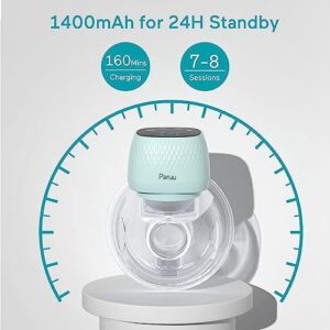 Paruu R12 Wearable Breast Pump Hands-Free, 323mmHg Strong Suction, Electric Portable Breast Pump with 3 Modes & 9 Levels, Rechargeable & Smart Display, 19/22/25mm Flange, 2 Pack