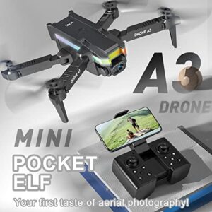 Mini Drone with Dual 4K HD Camera for Adults Kids Beginner, Mini Pocket Drone 2.4G WiFi FPV Live Video Foldable Drone RC Quadcopter with Hold Headless Mode, One Key Start Speed