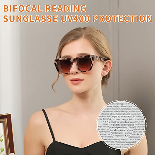 LADEESSE Bifocal Sunglasses For Women Oversized Retro Reading Sunglasses 3 Pack UV400 Sun Readers Glasses +2.0