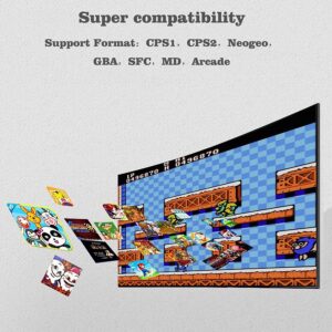 2 Players Retro Classic Game Console HDMI Output Dual Core CPU Plug and Play Video Games for Kids Preinstalled 600 Classic Games Compatible with GBA CP1 CP2 NEOGEO Arcade MD SFC Game Simulator