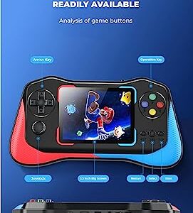 Yooya Handheld Game Console for Kids Adults, 3.5'' LCD Screen Retro Handheld Video Game Console, Preloaded 500 Classic Retro Video Games with Rechargeable Battery, Support 2 Players and TV Connection