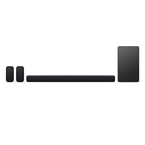 TCL 5.1ch Sound Bar with Wireless Subwoofer (Q6510, 2023 Model), Dolby Audio, DTS Virtual:X, 430W, Built-in Center Channel Speaker, 2 Rear Surround Sound Speakers, Wall Mount/HDMI Cable Included,Black