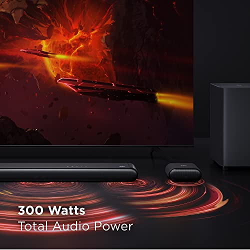 TCL 5.1ch Sound Bar with Wireless Subwoofer (S4510, 2023 Model), Built-in Center Channel, 2 Rear Surround Sound Speakers, Dolby Audio, DTS Virtual:X, Bluetooth, Wall Mount/HDMI Cable Included,Black