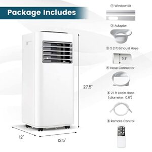 PETSITE 10000 BTU Portable Air Conditioner, 3-in-1 Room AC Unit with Remote Control, Dehumidifier, 24H Timer, Window Kit, Personal Stand up AC for Home, Apartment, Cools up to 350 Sq.Ft