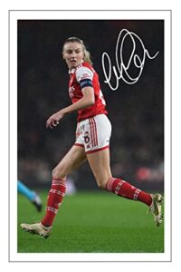 rjr prints leah williamson - arsenal ladies & lionesses signed 6x4 inch photo with print pre printed signature football autograph gift artwok wall art