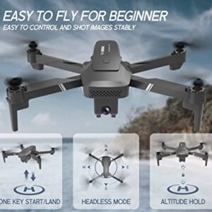 NEHEME NH760 Drones with 1080P HD Camera for Adults, WIFI FPV Live Video, RC Quadcopter Foldable Drones for Kids Beginners, Headless Mode, One Key Start Toys Gifts with 2 Batteries, Upgraded Version