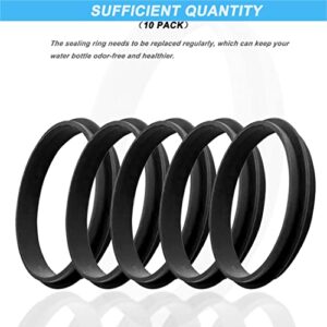XYQMLY 10 Pcs Replacement Gaskets Rubber Seal Compatible with Gatorade GX Water Bottles, Food Grade Silicone Replacement Part for Gatorade GX Hydration System Bottle, Black