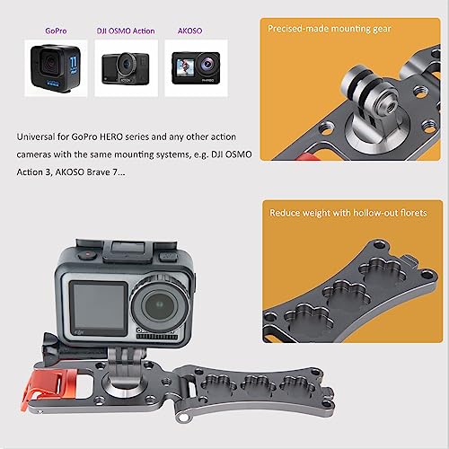 NICEYRIG Aluminum Backpack Strap Mount for GoPro Hero 11/10/9/8/7, DJI OSMO Action 3 [Upgraded Version] with 3mm - 10mm Wide Range Clamp Applicable for Padded Backpack, Bag, Tool Belt