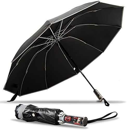 Tegzid Windproof-Travel Compact ANTI REBOUND Umbrellas for Rain,Automatic-Folding and Portable,Small and Strong Umbrella Perfect for Car,Backpack,Purse...