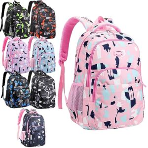 perkoop 8 pieces school backpacks bulk, 18 inches backpack for back to school supplies donation, backpacks for elementary, middle and high school students