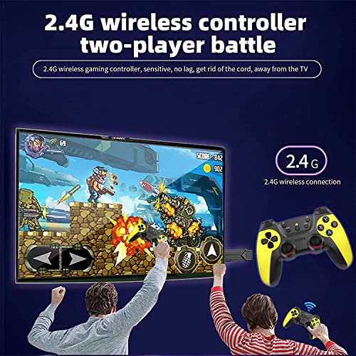 20000+ Games, Wireless Retro Game Console, Handheld Console, Plug and Play Video Game Stick, 9 emulators, 4K HDMI Output, Dual 2.4G Wireless Controllers