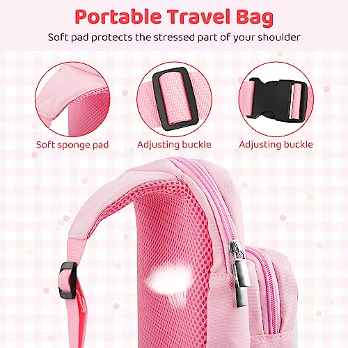 RHOTALL Portable Travel Carrying Case Compatible with Nintendo Switch/Oled/Lite, Large Capacity Shoulder Bag with 12 Slots Game Case, Thumb Grip Caps (Unicorn)