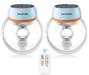 hands free breast pump︱remote control︱fda registered︱no leakage, painless︱3 modes & 12 levels︱compact and portable︱wearable breast pump for housework, office, travel or car use︱2pcs(model: rh-338)