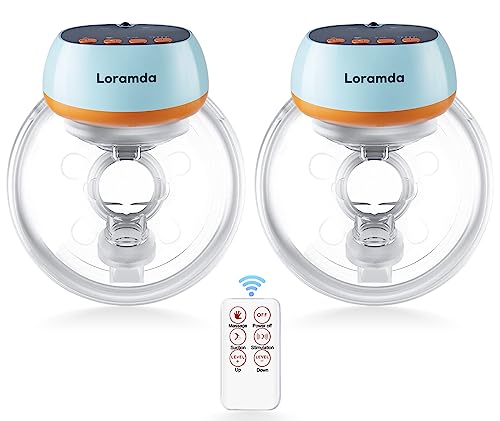 Hands Free Breast Pump︱Remote Control︱FDA Registered︱No Leakage, Painless︱3 Modes & 12 Levels︱Compact and Portable︱Wearable Breast Pump for Housework, Office, Travel or Car Use︱2Pcs(Model: RH-338)