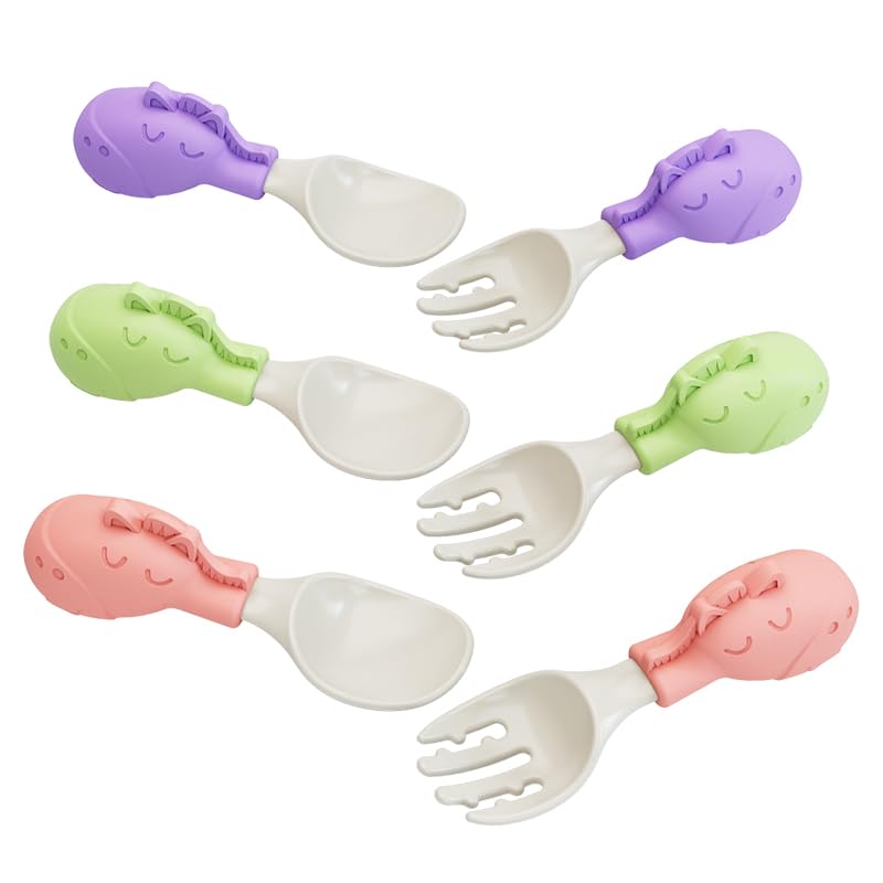 6 Pack Baby Spoons and Forks, Baby Led Weaning Supplies, Baby Utensils Self Feeding, BPA-Free & Phthalate-Free for Baby & Toddler
