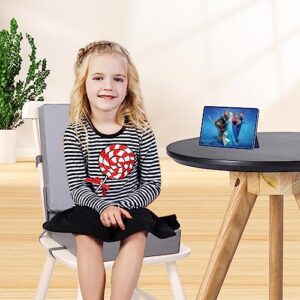 Booster Seat for Dining Table - 2Pcs Toddler Booster Seat for Dining Table Adjustable Safety Belts & Non-Slip Bottom, PU Waterproof Easy Cleaning Booster Chair Cushion with Different Height for Eating