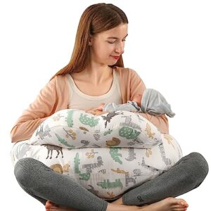 battop nursing pillow for breastfeeding,bottle feeding,plus size breastfeeding pillows with adjustable waist strap removable cover,extra pillow on top for more support for mom baby