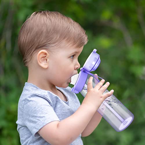 nezababy Water Bottle with Flavor Pods,Fruit Fragrance Water Bottle,Scent Water Cup,Sports Water Cup Suitable for Outdoor Sports (Purple(650ML)+6Pcs)