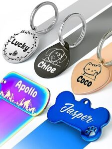 pet dog id tags personalized engraved stainless steel custom collar charm name tags for dog and cat, available in sizes including large medium small