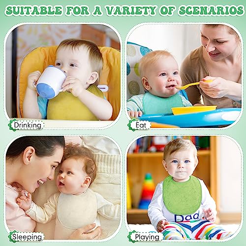 24 Pcs Baby Bibs Bulk Terry Cotton Teething Bibs Baby Shower Gifts Newborn Infant Bibs Washable Absorbent Baby Drooling Bibs with Adjustable Hook and Loop Closure for Boys Girls, 12 Colors