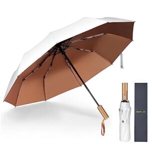 xgvo-iu umbrella compact travel umbrella for rain & sun windproof quick-dry strong automatic folding umbrella(white gift box set)