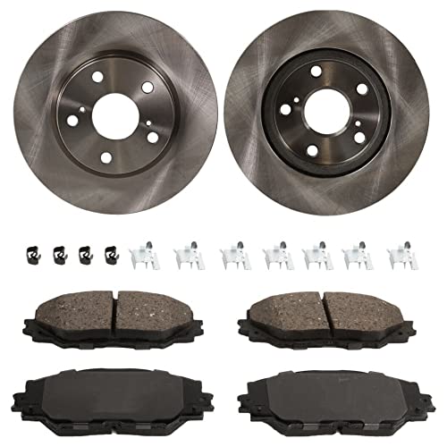 FXONCU Front Brake Disc Rotors and Pads Kit (Cast Iron) 17004003