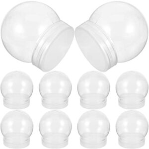 GANAZONO DIY Snow Globe 10PCS Plastic Water Globe Clear S Globes with Screw Off Cap for DIY Crafts and Home Decoration