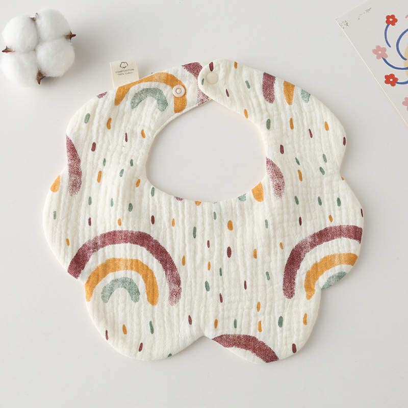 REBE & CO Baby bibs, muslin 6 layers, Organic 100% Cotton for Drooling, for boy and girl newborn, absorbents, unisex, boho