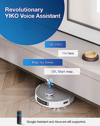 ECOVACS DEEBOT T20 Omni Robot Vacuum and Mop, Hot Water Mop Washing, Self-Emptying, Hot Air Drying, 6000Pa Suction, OZMO Turbo Spinning Mop with Auto Mop Lift, Obstacle Avoidance, YIKO Voice Assistant