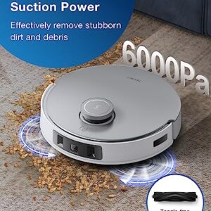 ECOVACS DEEBOT T20 Omni Robot Vacuum and Mop, Hot Water Mop Washing, Self-Emptying, Hot Air Drying, 6000Pa Suction, OZMO Turbo Spinning Mop with Auto Mop Lift, Obstacle Avoidance, YIKO Voice Assistant