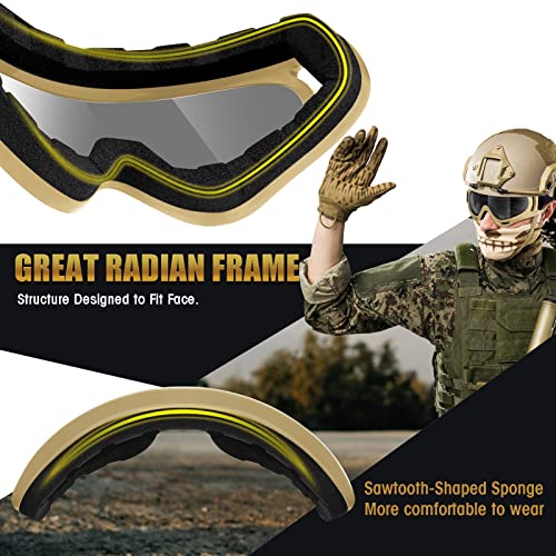 MAMBAOUT Airsoft Tactical Goggles, 2-Pack Outdoor Sports Military Tactical Shooting Goggles, Anti-Fog