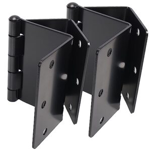 4-Pack Heavy Duty Expandable Door Hinges 3.5 inch Offset Hinges SPCC Black Matte Finish Thickned 1/4'' Radius Corner with 24 Screws, for Doors Interior Swing Out Hinge with Holes Handicap Door Hinge